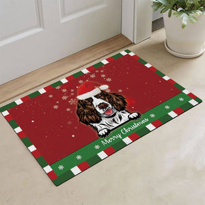 KafePross Christmas Decoration Doormat with Cute Dog English Springer Spaniel