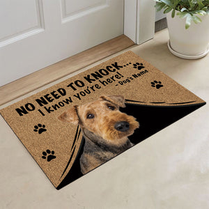 KafePross Airedale Doormat Not Need to Knock, We Know You're Here