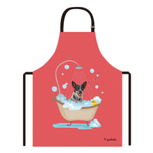 Load image into Gallery viewer, Cute Dog Apron Aucd Taking Shower in a Bathtub
