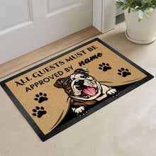 Load image into Gallery viewer, KafePross-English Bulldog Peeking Dog Doormat-All Guests Must be Approved
