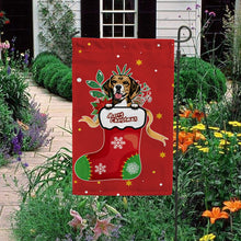 Load image into Gallery viewer, KafePross-Merry Christmas Cute Dog Beagle in Christmas Sock Garden House Flag
