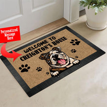 Load image into Gallery viewer, KafePross - Personalized Welcome to My House Home Dog Doormat English Bulldog Floor Mat
