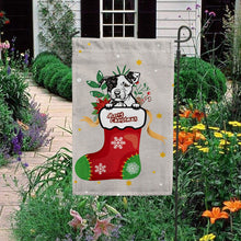 Load image into Gallery viewer, KafePross-Merry Christmas Cute Dog Pit Bull in Christmas Sock Garden House Flag
