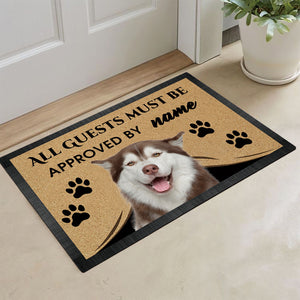 Custom Dog's Name Doormat-All Guests Must be Approved By Husky Outdoor Doormat